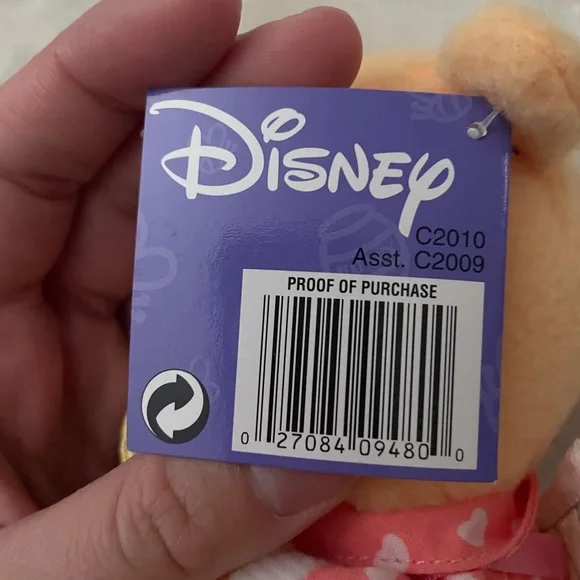 2003 Y2K Vintage Valentines Fisher-Price Pooh Babies Plush Toy - Pink and Cream - Picture 6 of 8